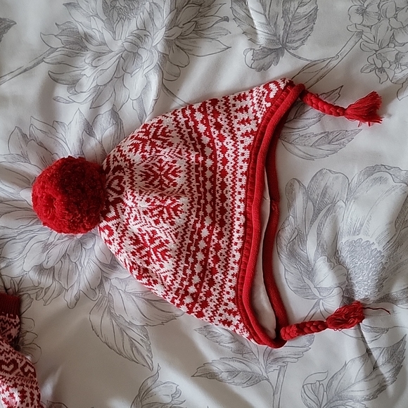 Max Studio Fair Isle Christmas Sweater Romper Baby 3-6 months Red holiday - Picture 4 of 5